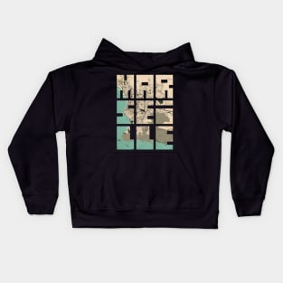 Marseille, France City Map Typography - Vintage Kids Hoodie